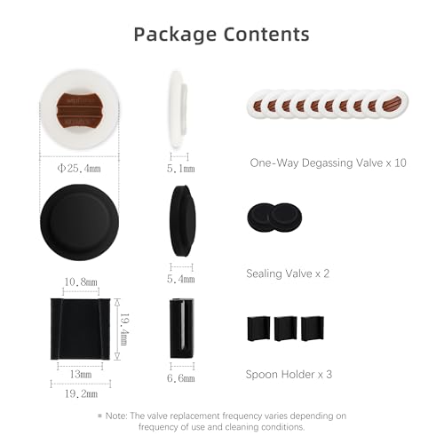 Seal Valve 15pcs Set Airtight & Freshness Preservation Fits Various Coffee Containers Long