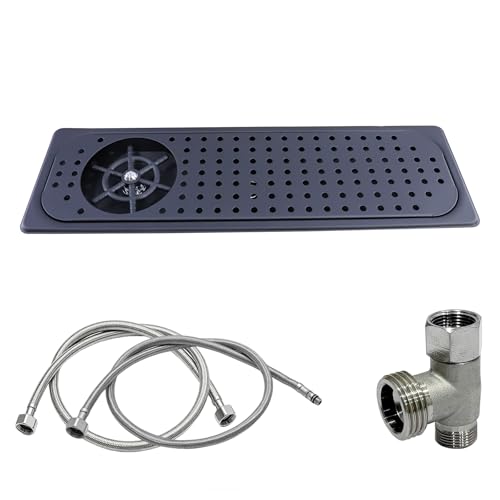 Pitcher Rinser Glass Rinser Cup Washe Stainless Steel Cup Washer with Drain Drip Tray Hose for Home Kitchen