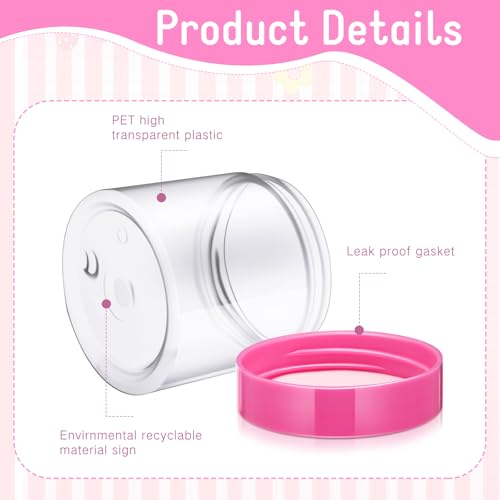 4 Pcs Plastic Jars Wide Mouth with Lids (4 Count)
