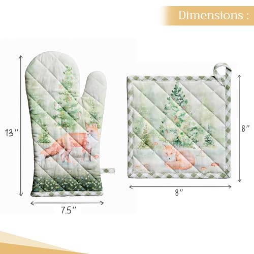 100% Cotton Oven Mitt & Pot Holder Set (2 Count)