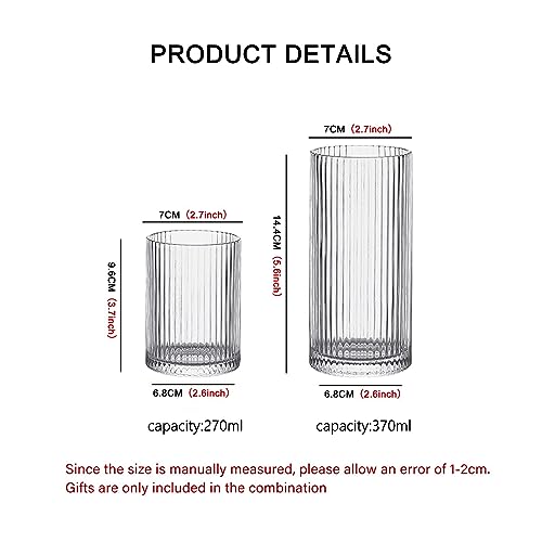 Glass Cups Vintage Glassware Set of 4 Small (4 Count)