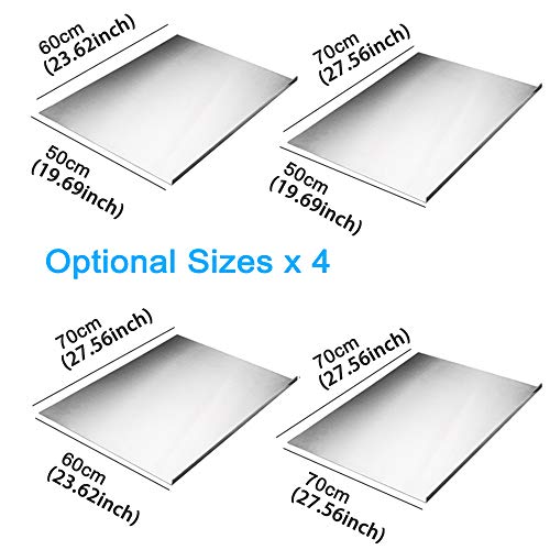 Large Cutting Board 304 Stainless Steel Cutting Board Metal Baking Mat Non Stick Thick Board Cutting Fruit Vegetable Meat Kneading Rolling Bread Pizza Biscuits Dough Sturdy Kitchen