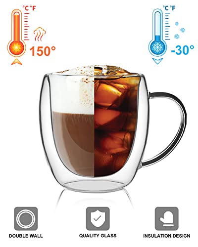2 Pack Double Walled Coffee Cups Glasses Mug (2 Count)
