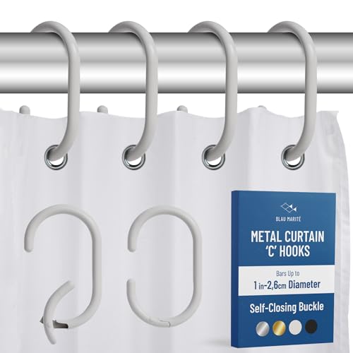 12 Metal Shower Curtain Hooks (12 Count)