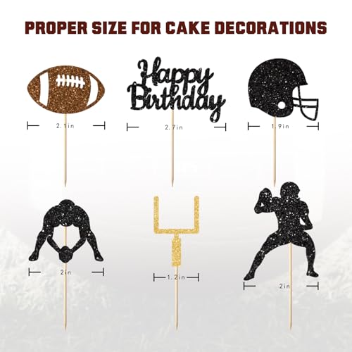 36PC Football Cupcake Toppers for Birthday