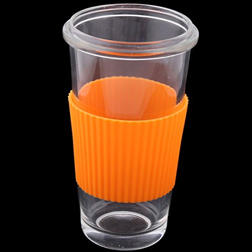 Silicone Nonslip Glass Bottle Mug Cup Sleeve Protector Cover Orange