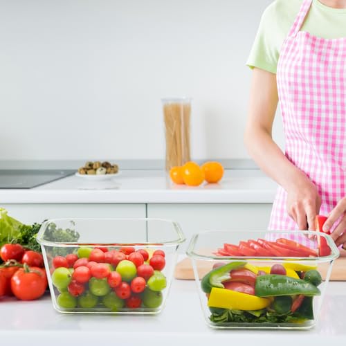 2 Pack Large Glass Storage Containers with Lids 85oz