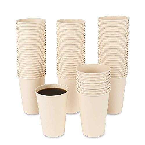 Bamboo Fiber 120 Count 16 oz Disposable Light Brown Paper Coffee Cups