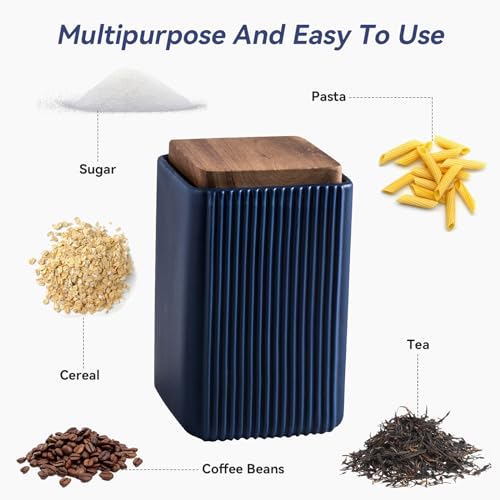Ceramic Storage Jars Modern Airtight Coffee Canisters With Lid (25.3605 Fl Oz)