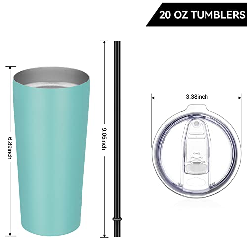 20oz Tumbler Bulk with Lid and Straw 6 Pack (6 Count)