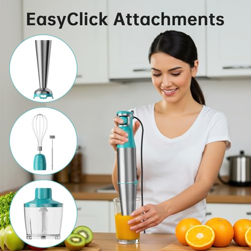 Immersion Blender Handheld 5 in 1 Hand Blender Set 1100W Heavy Duty