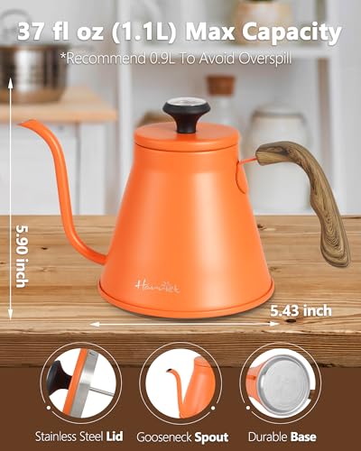 Gooseneck Kettle with Thermometer for Pour Over Coffee and Tea