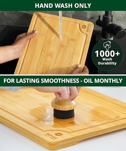Wooden Cutting Boards for Kitchen Meal Prep & Serving (3 Count)