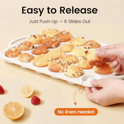 Silicone Mini Muffin Pan With Metal Reinforced Frame