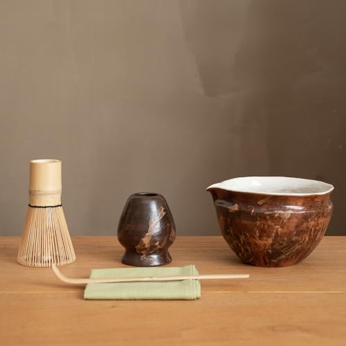 Matcha Set with Handmade Ceramic Bowl & Bamboo Whisk