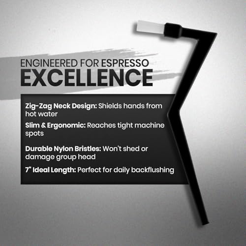 7 Inch Zig Zag Espresso Machine Group Brush for Barista Cleaning