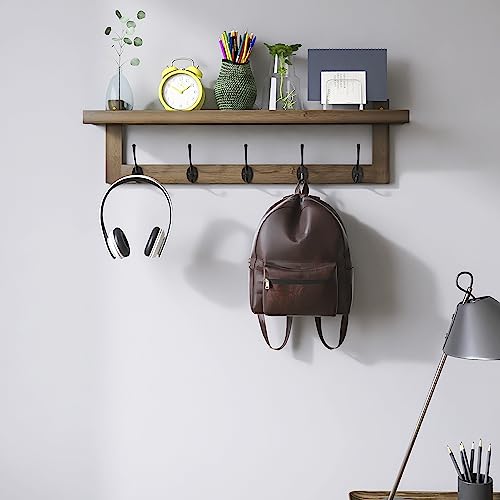 Coat Hooks with Shelf Wall