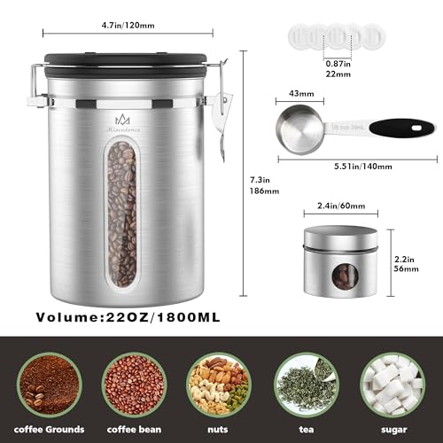 Coffee canister for ground coffee with Transparent Window
