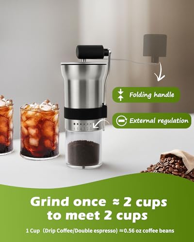Manual Coffee Grinder with Stainless Steel Burr