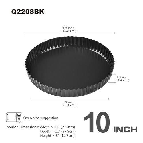 10 Inch Round Tart Pan with Loose Removable Bottom