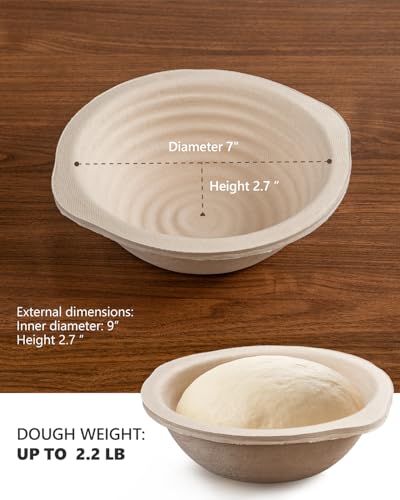 Wood Pulp Banneton Bread Proofing Baskets Set of 2