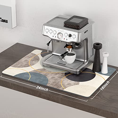 Coffee Mat 16" x 24" Cute Boho Theme Coffee Bar Mats for Espresso Machine Station Accessories and Organizer