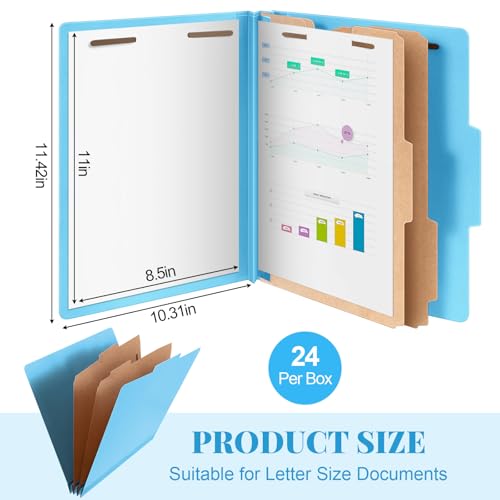 24 Pcs Classification Folders Letter Size Bulk (24 Count)