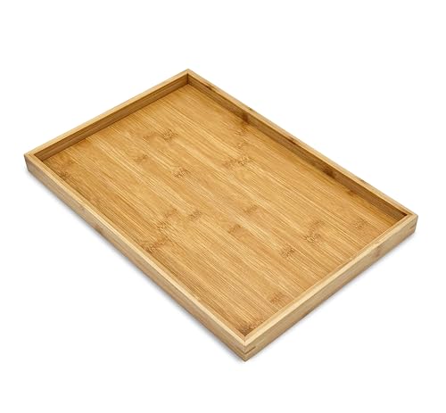 Natural Bamboo Serving Tray Platter 17.75 x 11.8 Rectangular