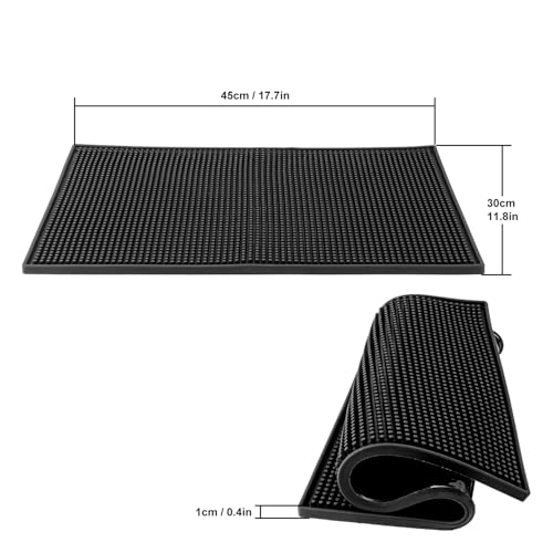 3 Pack 12 x 18 Inch Black Rubber Bar Mats (3 Count)