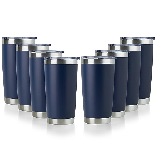 20oz Stainless Steel Tumbler Bulk with Lid (8 Count)