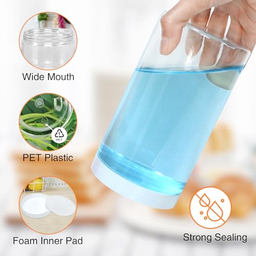 32 OZ Plastic Jars with Lids (16 Count)