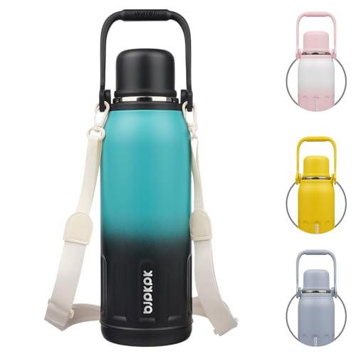 Stainless Steel Insulated Bottle with Handle & Strap