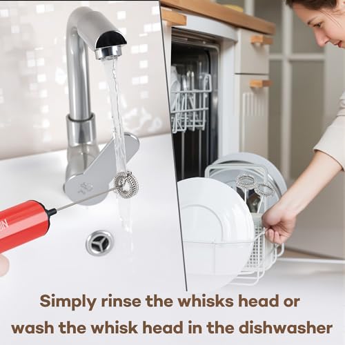 Rechargeable Milk Frother Handheld Electric Frother Wand Milk Foamer Drink Mixer for Coffee