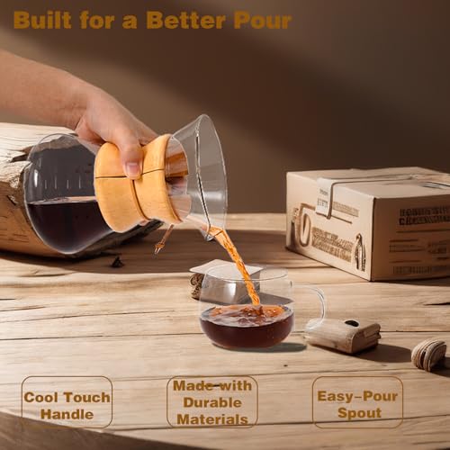 Pour Over Coffee Maker with Reusable Stainless Steel Drip Filter