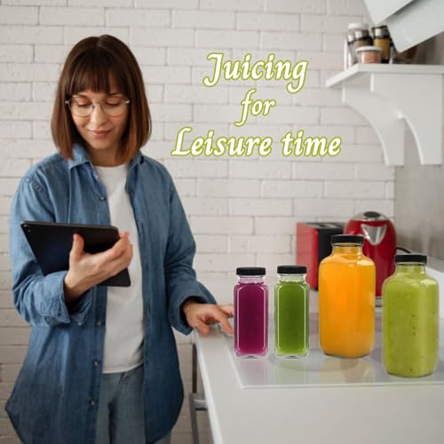 12 pack 8 oz Glass Juice Bottles with Lids (12 Count)
