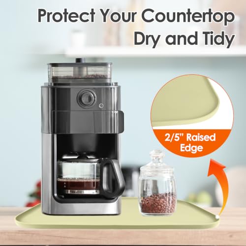 Silicone Coffee Maker Mat with Lip for Countertops