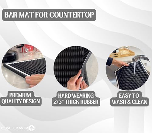 Bar Mat for Countertop White Frame 18 x 12 in