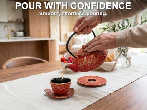 Red Koi Cast Iron Tea Set