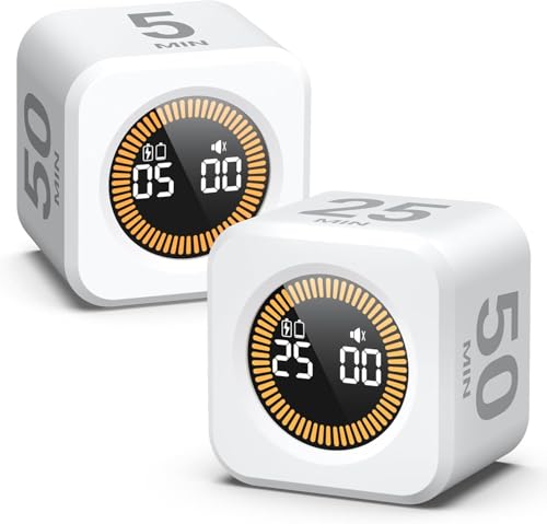 2 Pack KADAMS Pomodoro Cube Timer Productivity Visual Timer (2 Count)