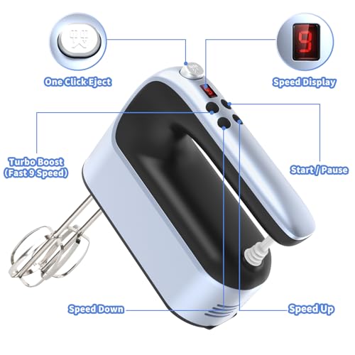 9 Speed Digital Hand Mixer Electric