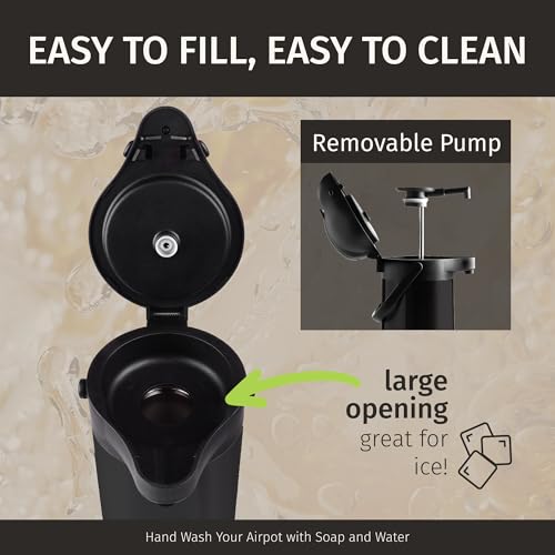 Airpot Coffee Carafe Dispenser with Pump Black 12 Hours Hot Water Retention