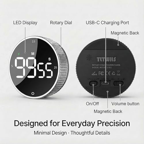 Rechargeable Magnetic Kitchen Timer