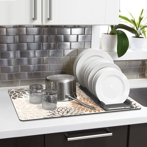 2PCS 16" x 24" Dish Drying Mat & 24" x 5.5" Sink Splash Guard