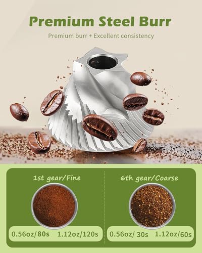 Manual Coffee Grinder with Stainless Steel Burr