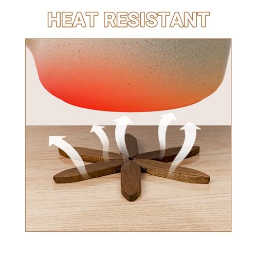 Wooden Tree Shaped Trivets Set for Coffee Table (4 Count)