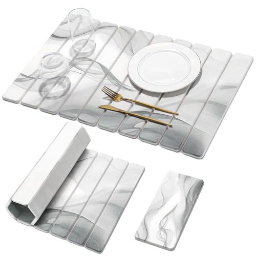 Large Stone Dish Drying Mat for Kitchen Counter (2 Count)