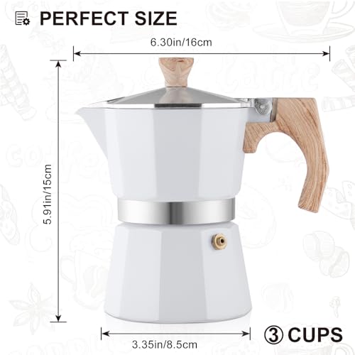 Stovetop Espresso Maker 3 Cups Moka Pot Cuban Coffee Maker Stovetop Coffee Maker Moka Italian Espresso
