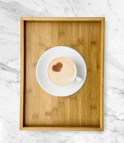 Natural Bamboo Serving Tray Platter 13.75 x 10.25 Rectangular