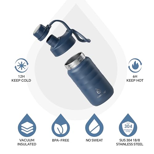 12oz Insulated Stainless Steel Water Bottle with 2 Leak