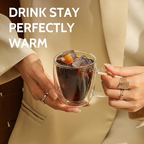 5oz Double Wall Glass Espresso Cups Set of 2 (2 Count)